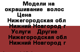 Модели на окрашивание  волос!  › Цена ­ 2500-3000 - Нижегородская обл., Нижний Новгород г. Услуги » Другие   . Нижегородская обл.,Нижний Новгород г.